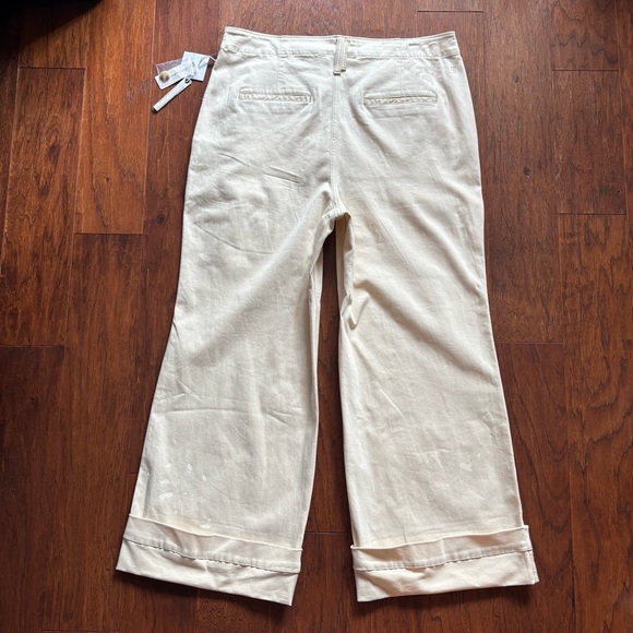 Pilcro Slouchy Full Length Paint Splatter Wide Leg Chino Pant | Size 14 - Picture 5 of 11